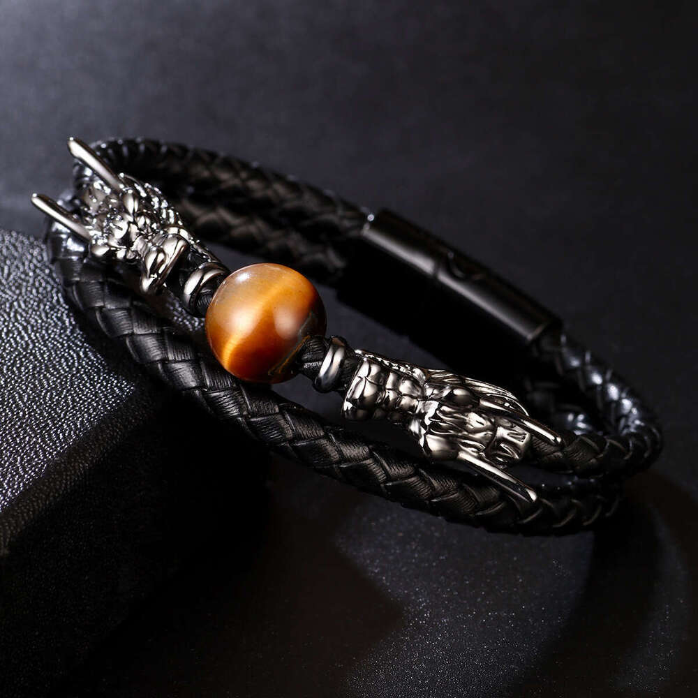 Chinese Loong Bracelet Personalized Double layer Hand woven Alloy Magnetic Buckle Hot Selling Versatile Accessories