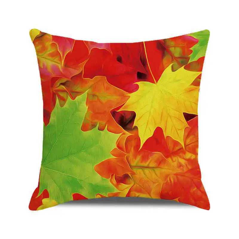 Happy Thanksgiving Autumn maple leaves Digital printing short plush pillow covers for car sofa office cushion cover home goods G251124