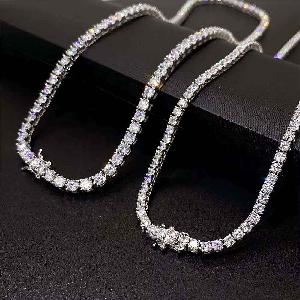 Pass Tester Diamond Hip Hop Bling Jewelry 925 Sterling Silver VV 3.0mm Moissanite Tennis Chain Bracelet