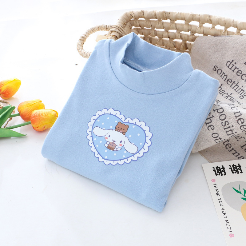 DISNEY Children's designer clothing baby summer dress girl's undershirt spring and autumn inner wear outer wear half high collar round neck 
