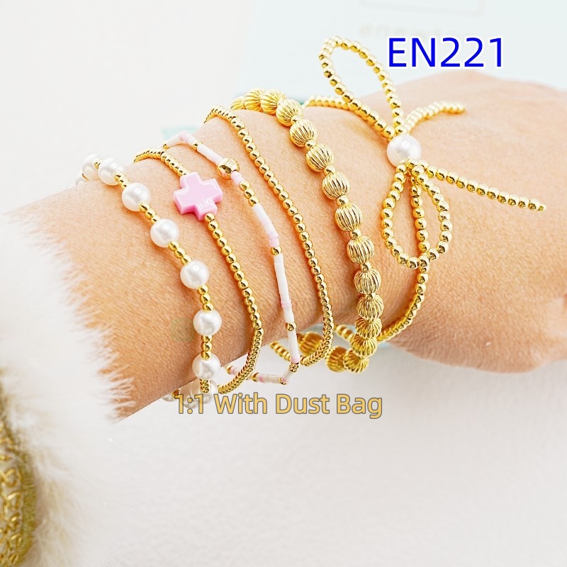 hallofriend Enewton 1:1 Naure Pearl Beaded Multi Layer Bow Bracelet Jewelry Bijoux de Luxe Birthday Christmas Gift EN221