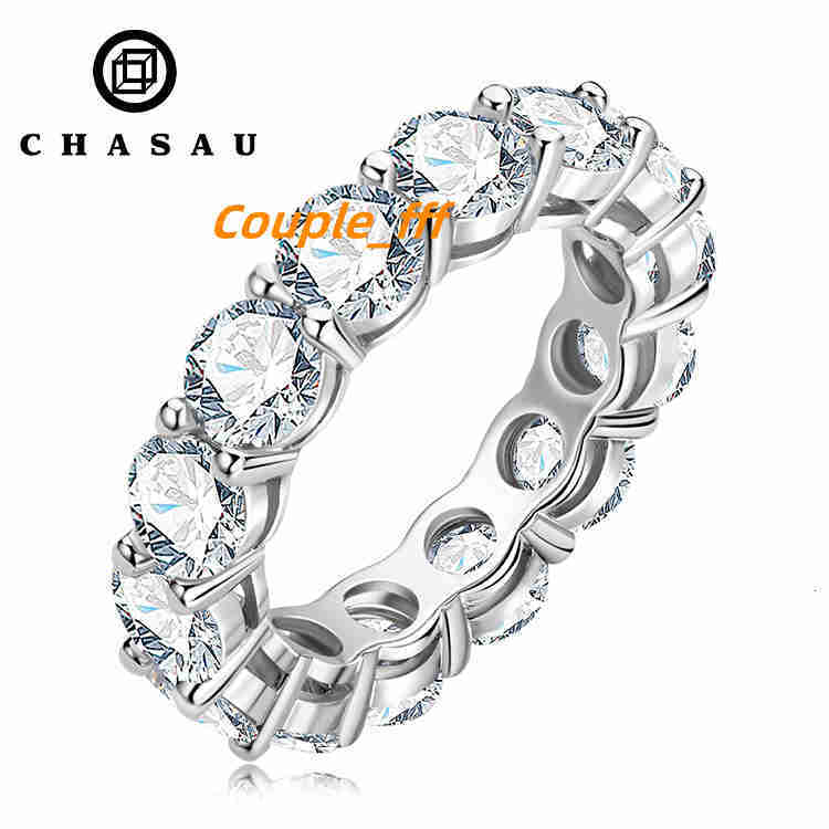 Hot Sale Classic 5mm 0.5CT 925 Sterling Silver Personalized Moissanite Eternity Band Tennis Ring for Women