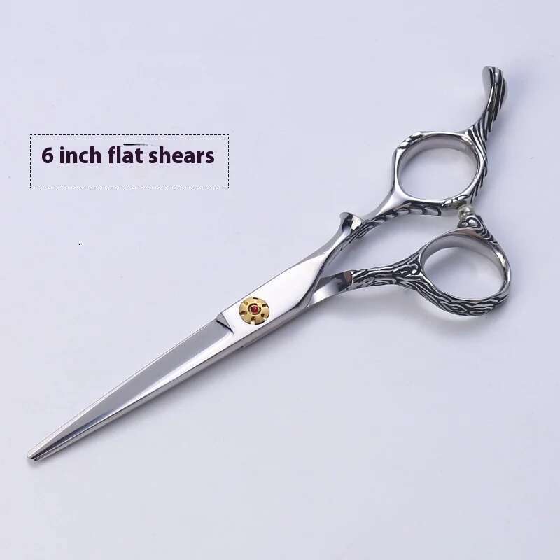 6.0 Inch Willow Leaf Fish Salon Barber Professional Haircut Flat Thinning Curved Fat Hairdressing Scissors Set