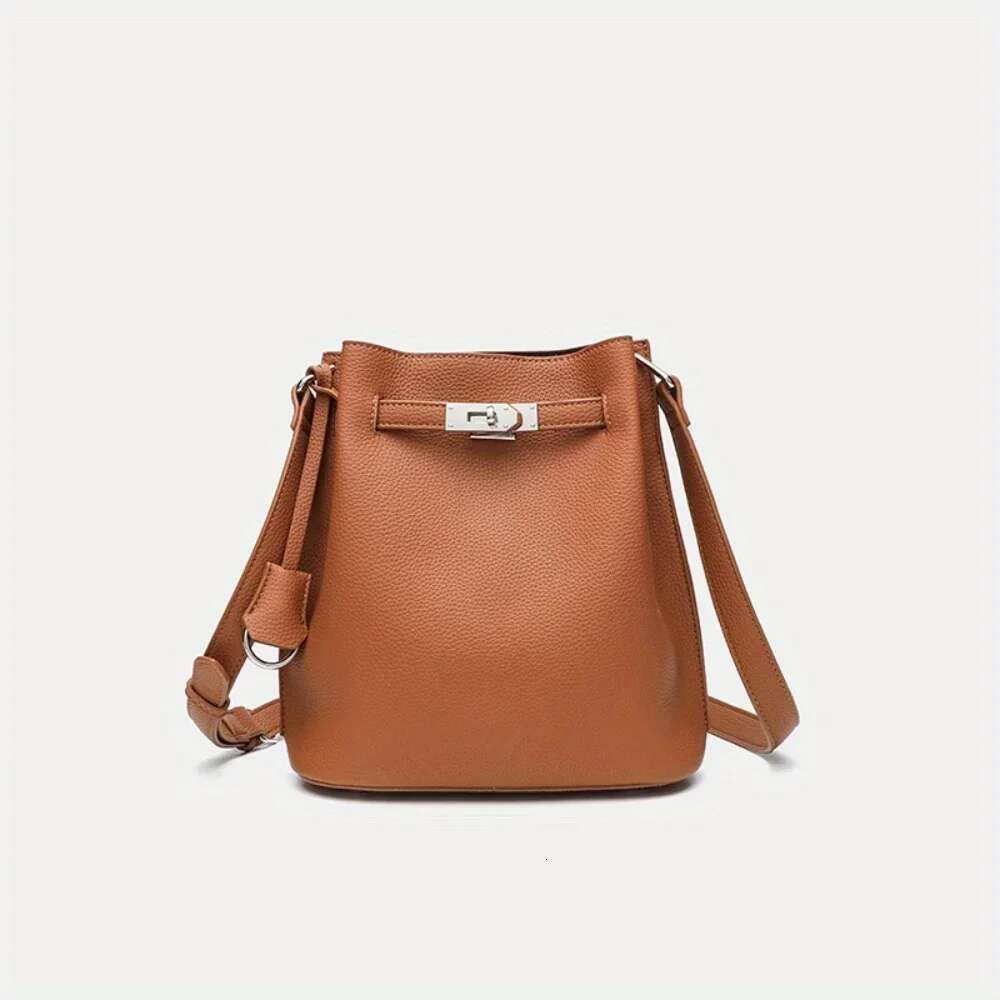 New Casual Single Vertical Horseshoe Shoulder Oblique Span Portable Women's Small Bucket Bag