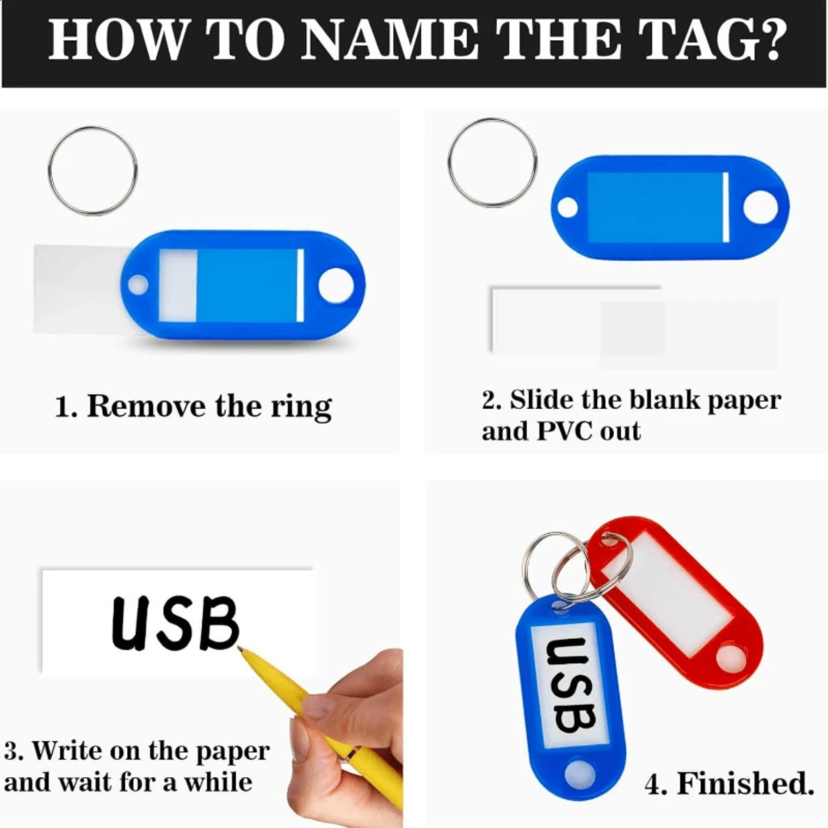 1030 pieces of 10 color multicolor plastic keychain ID tag luggage el number classification card 250418 250418
