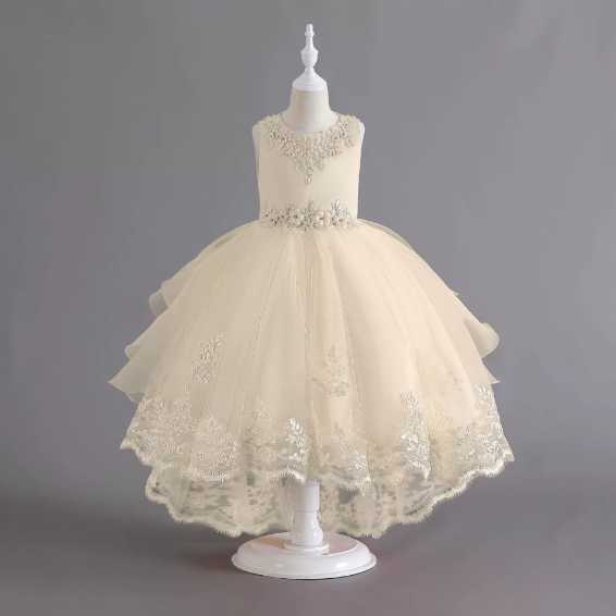 Girl's Dresses Children's wedding dress, trailing wedding dress, princess dress, female flower girl, piano performance dress Q250424