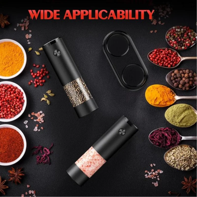 Electric Salt and Pepper Grinder USB Rechargeable Adjustable Grain Beans Spice Mills Kitchen Blender Smash Machine