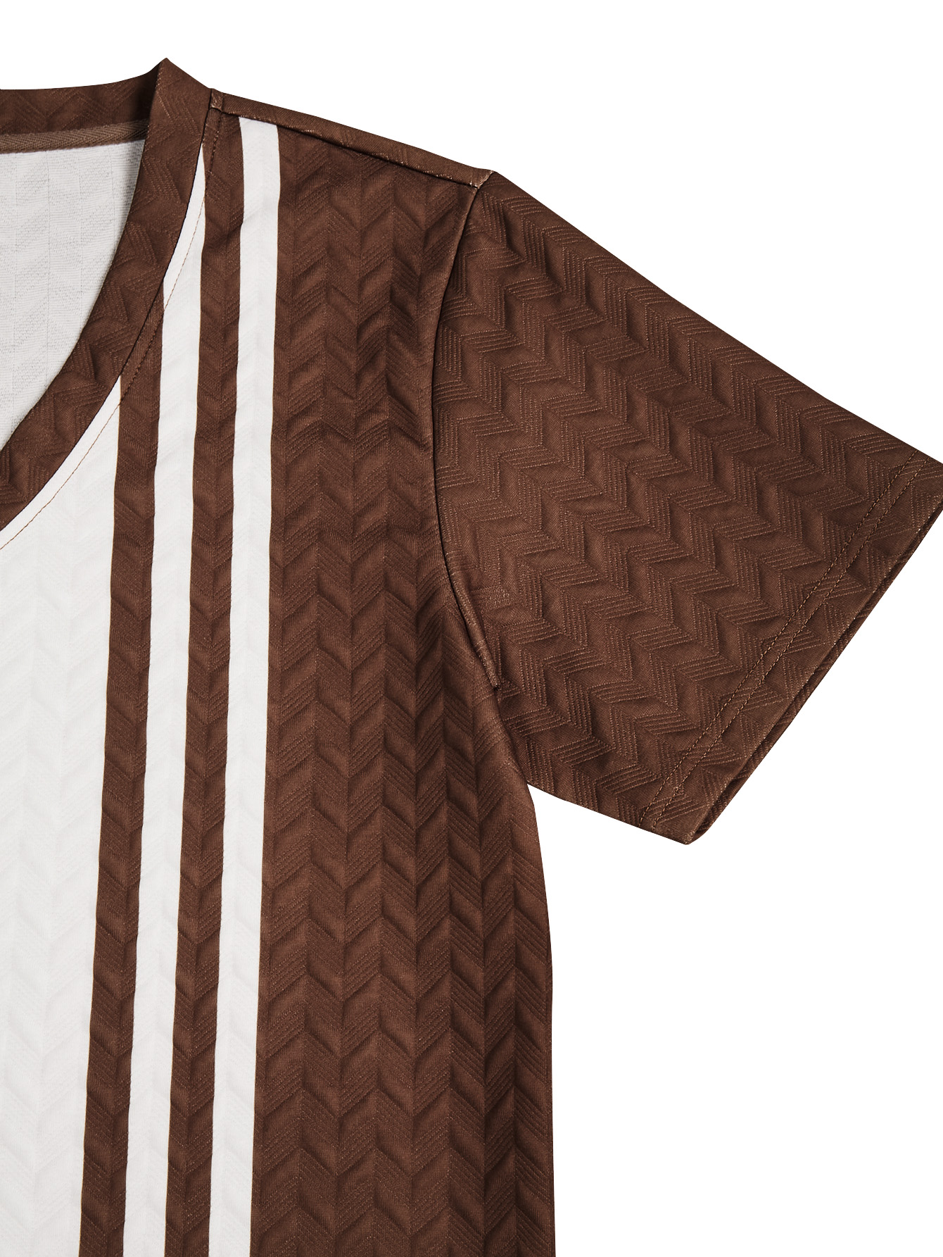 Spring and summer new style pit stripe texture short sleeved shorts set, men's daily casual two-piece set, simple and fashionable solid color bea