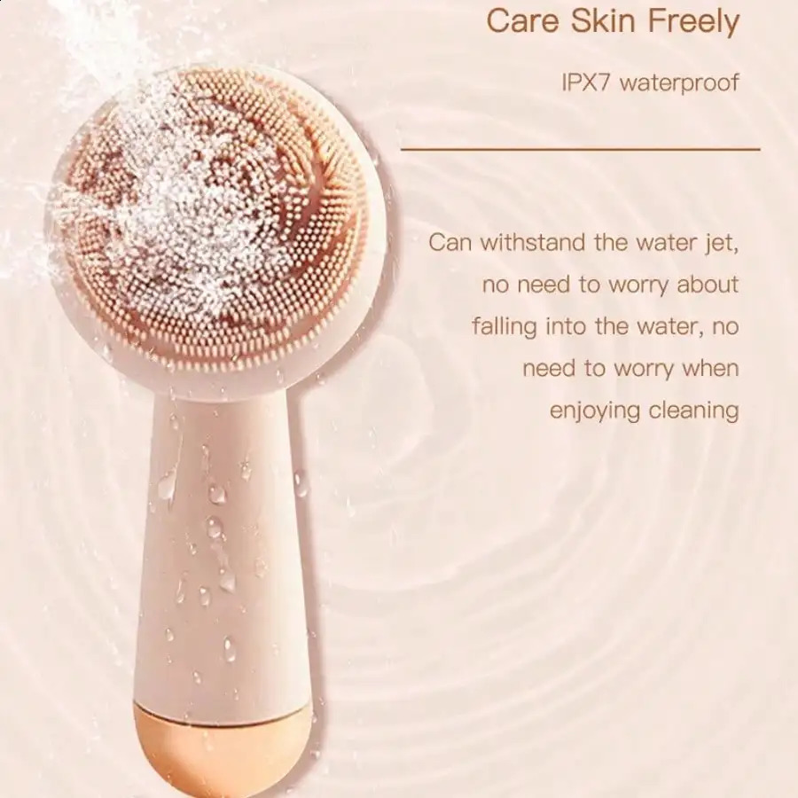 Electric Silicone Brush Facial Brush Skin Massager Wireless Charging Cleansing Waterproof Vibration Beauty Instrument Care 250418