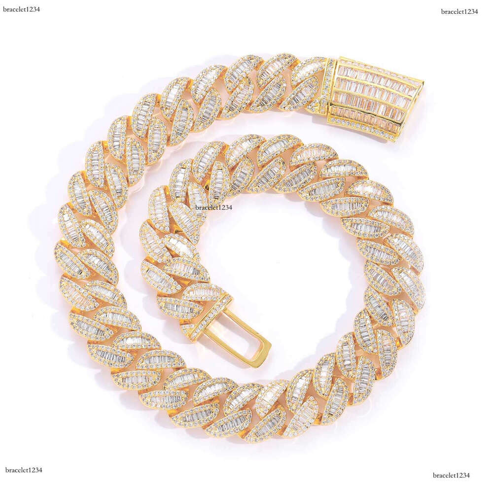Luxury designer Jewelry Hip Hop Cuban Chain 20mm Ice Out VVS Moissanite Necklace with free shipping