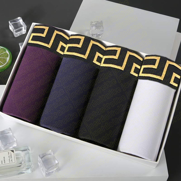 Three pairs of new solid-color geometric men's underwear, boxer pants, and trendy and breathable new fashion brand underwear for students