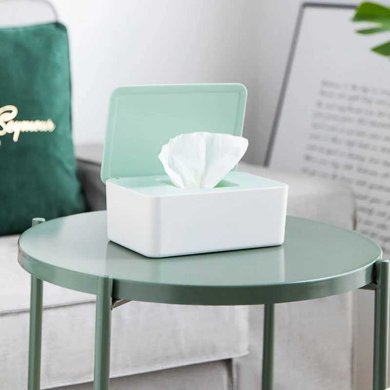 1pc Wet Tissue Box Desktop Seal Wipes Paper Storage Box Household Plastic Dust-proof With Lid Tissue Box For Home Office DecorM251124