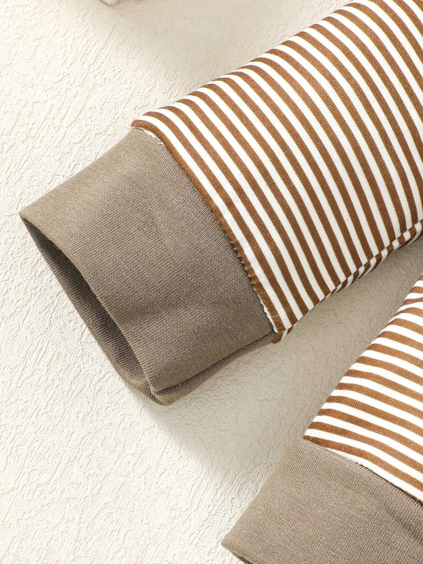 Clothing Sets 0-3 Years Baby Boy Set Bow Striped College Style Top+Pants 2Pcs/Set Toddler Baby Boy Spring and Autumn Set Baby clothing R250424 07TE