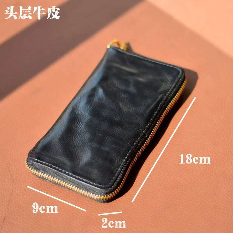 AETOO Original Handmade Wallet Men's Short Horizontal Soft Leather Zipper Vintage Youth Japanese And Korean Personality