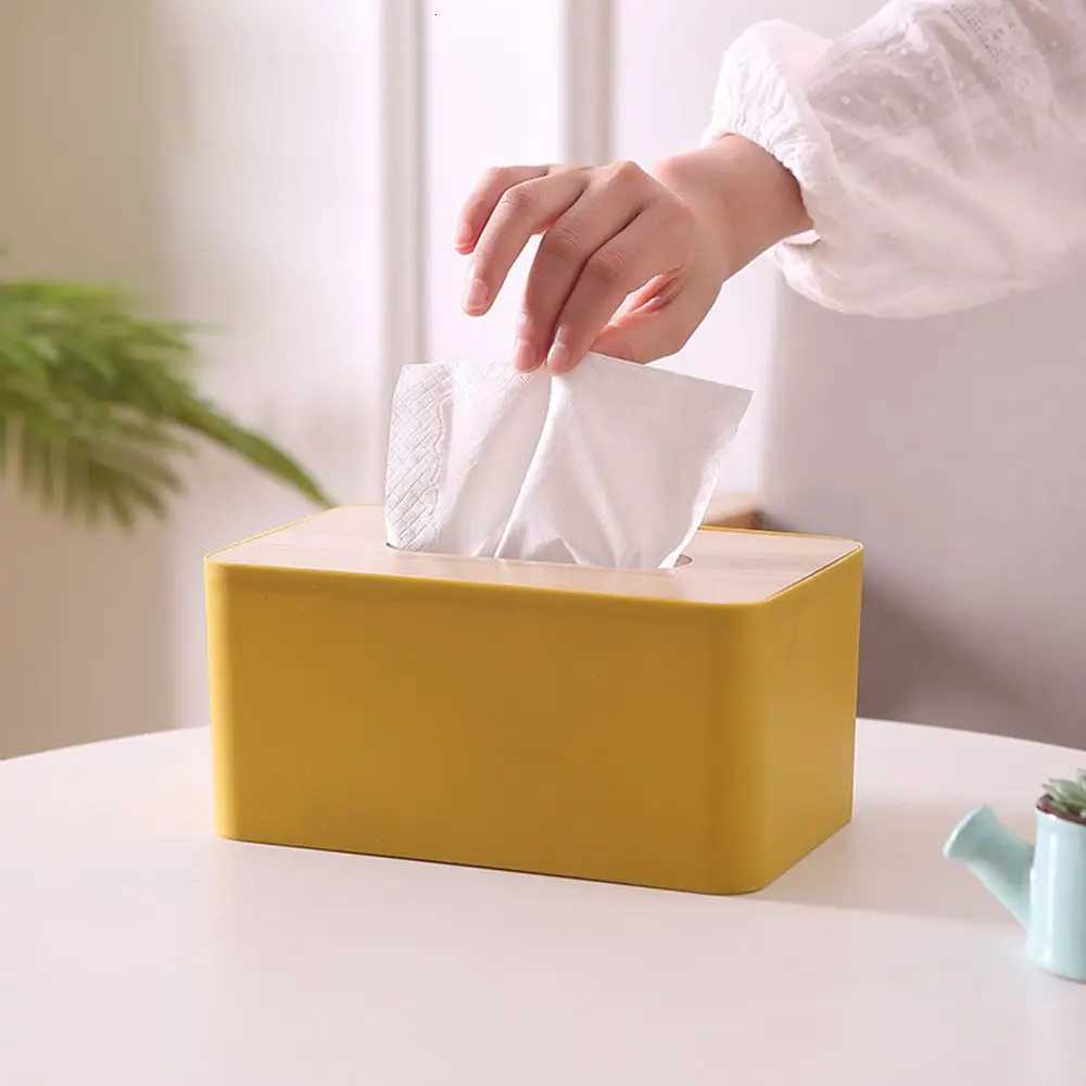 Household Tissue Box Cover Removable Desktop Tissue Holder Home Office Bathroom Paper Storage Case Table DecorationM251124