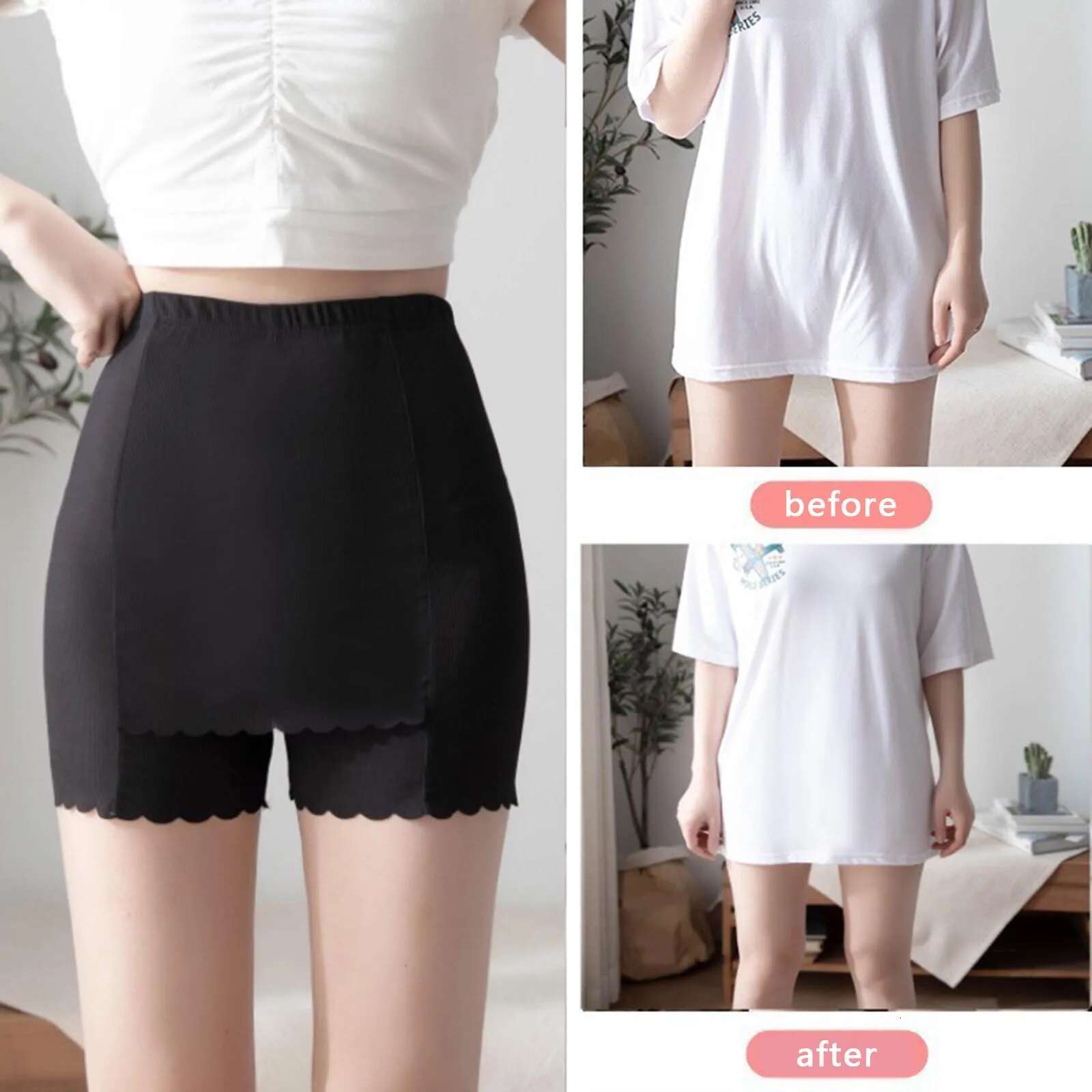 Dongdumaoyi Seamless Safety Shorts Pants Women Intimates Female Girl Solid Colors Summer Safe Panties Black White Skin Underwear Women S Tight Underwe