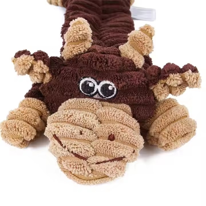 Dog Squeak Toys 3 Pack,No Stuffing Corduroy Dogs Chew Toys for Small Medium Large Breed Chewer Squeaky Toys Durable Puppy Teething Toys E44
