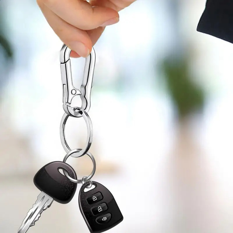 Classic Mens Stainless Steel Gourd Keychain Belt Clip Anti Loss Buckle Fashion Car Decoration Gift 250418 250418