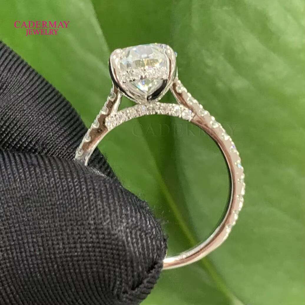 S925 Silver Sterling Long Oval 5ct Fancy Moissanite D VVS1 Pass Diamond Tester Engagement Wedding Rings Brand