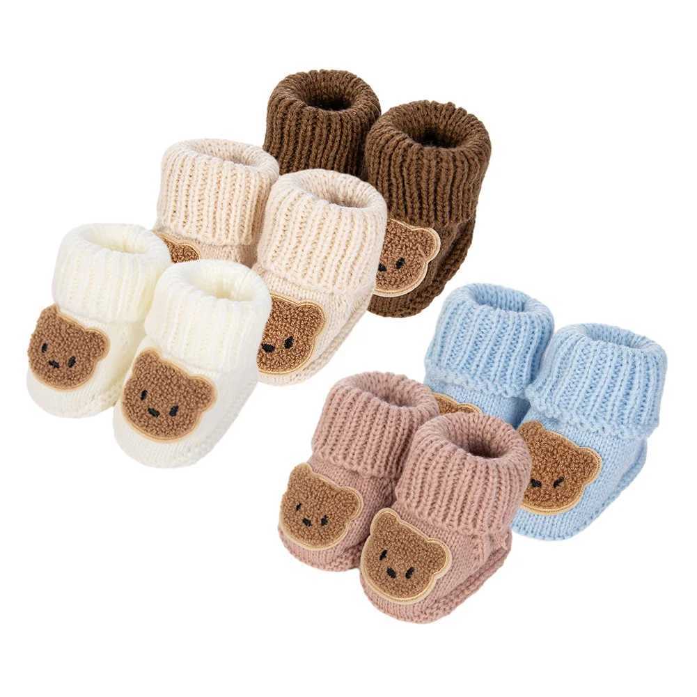 0-12M Cute Bear Infant Baby Socks Footwear Fall Winter Knitted Birthday Gifts Photo Props Boutique Ankle Sock Toddler Stockings G251124