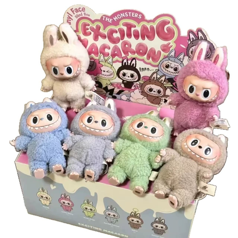 pop mzrt labubu heartbeat macaroon viny face blind box plush doll toy tide play doll