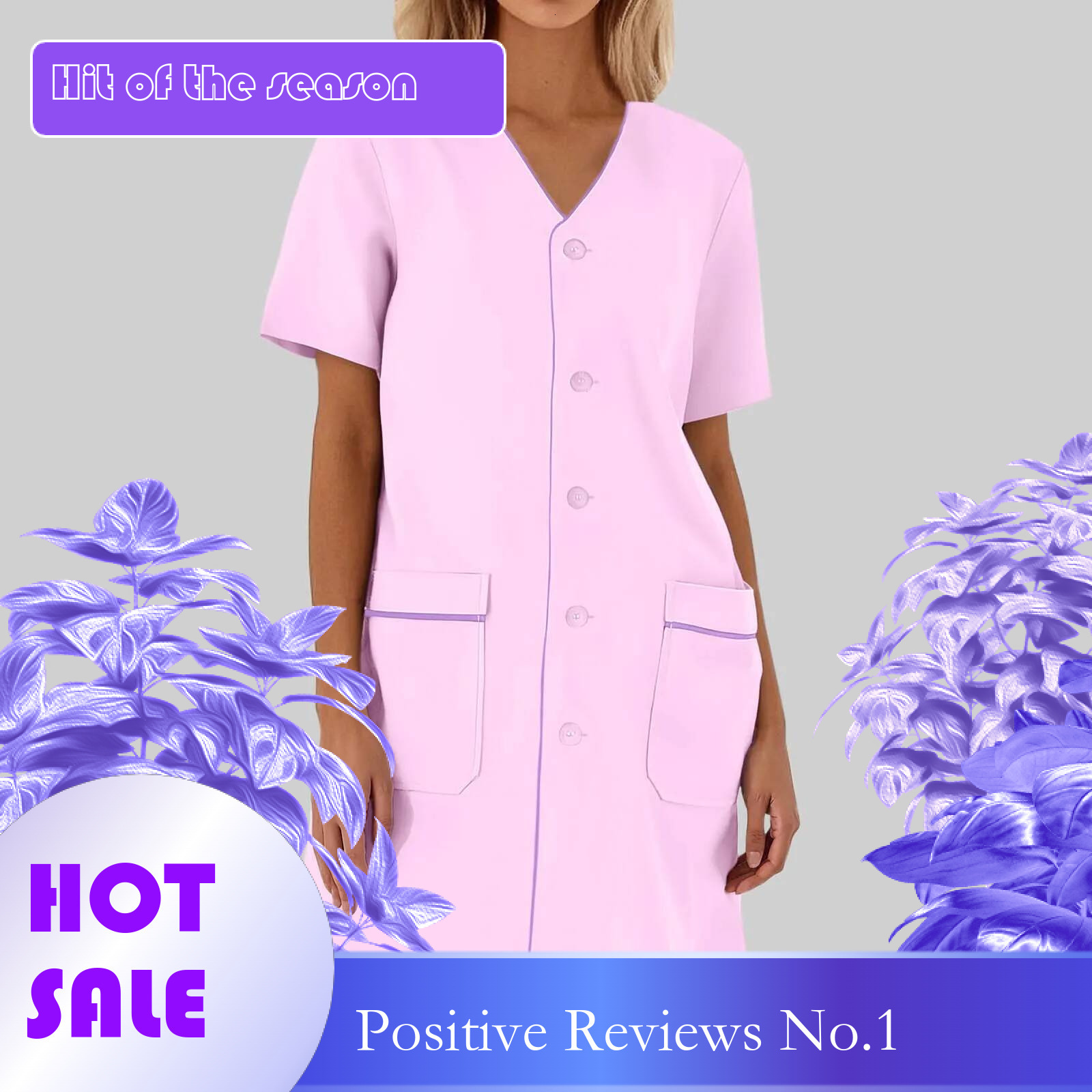 Dongdumaoyi Scrub Uniforms Dress Robe White Women Nursing Scrubs Jacket SPA Beautician Veterinary Work Wear Uniform