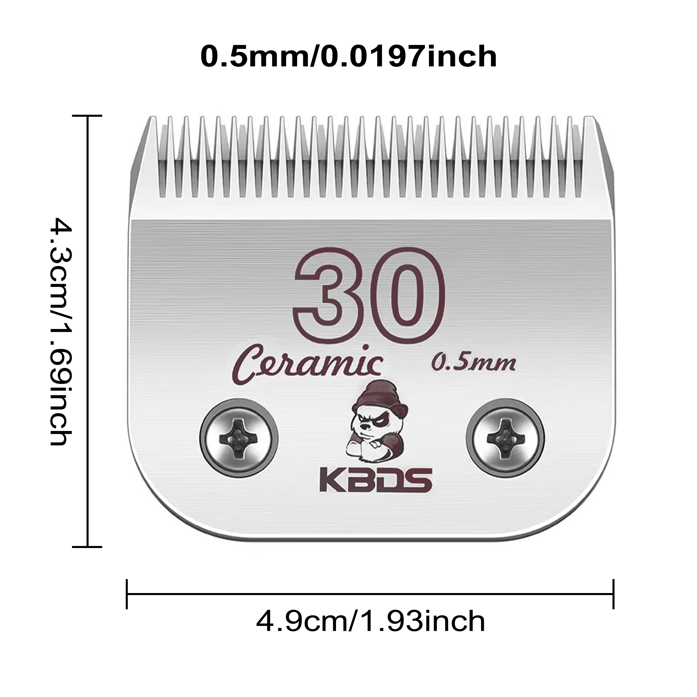 KBDS 30# Ceramic Detachable A5 Pet Dog Grooming Clipper Blades (1/50" - 0.5mm) ,Compatible with Most Andis,Oster A5 Wahl KM Series Clippers(Custo