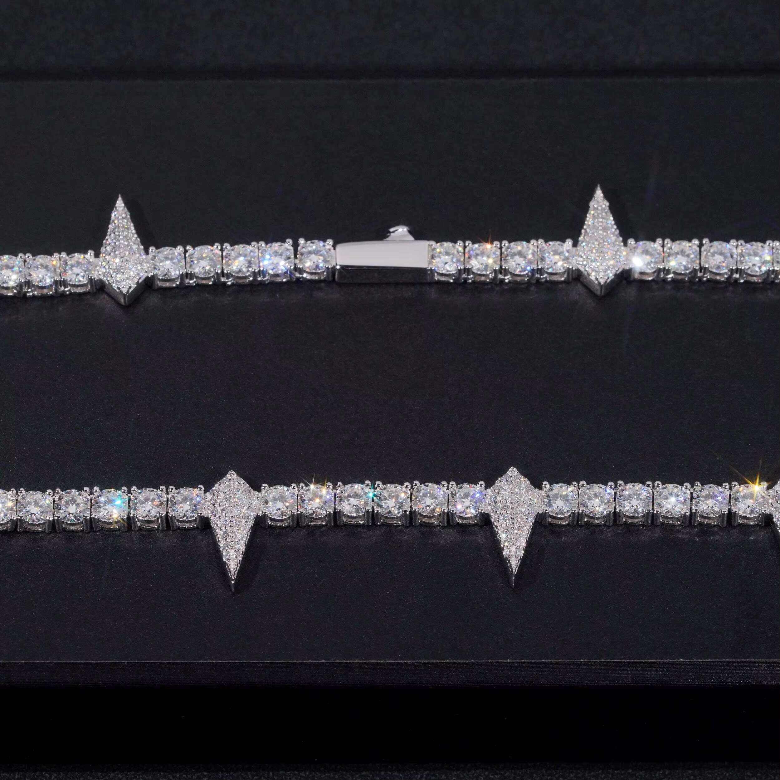 Pass Diamond Tester Iced Out 925 Sterling Silver Hip Hop Vvs Moissanite Hip Hop Lab Diamond Jewelry Tennis Bracelet Chain