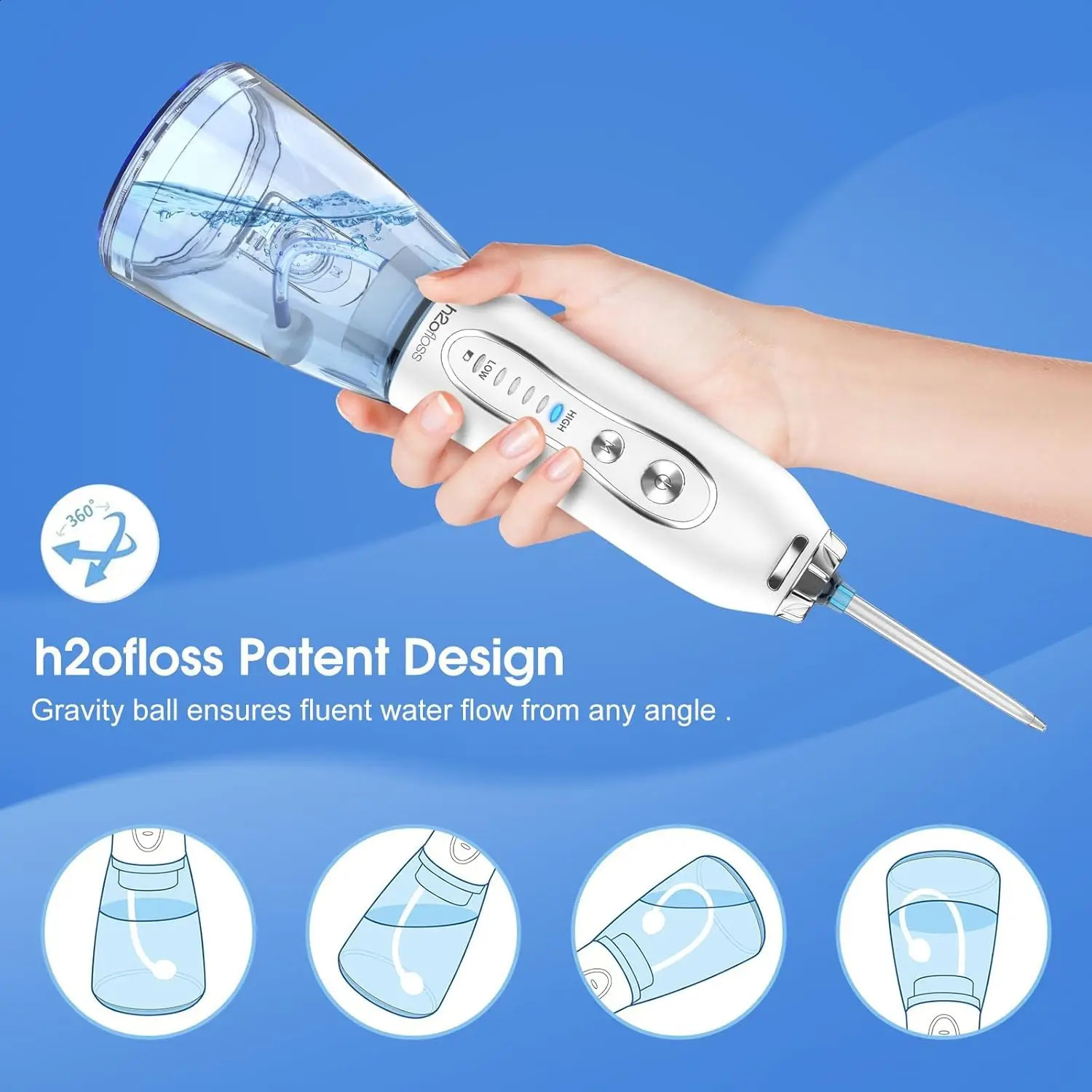 H2ofloss dental oral irrigator portable water used for charging brackets home and travel 5mode waterproof 250418