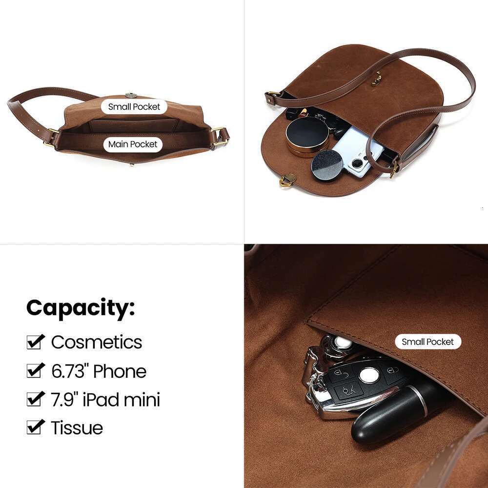 Designer Bag JOYIR Women's Leather Shoulder Messenger Sling Bags For Ladies Retro Crossbody Bag Fashion Designer Tote Handbag