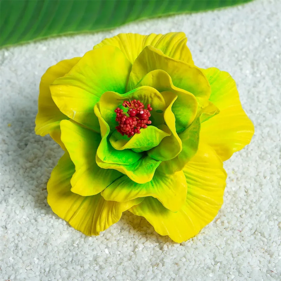 12CM Mixed 10 Colors Hawaii Style Multilayer Hibiscus Hair Flower Ear Side Stick for Fashion Women Beauty Girl Party Gifts 250420