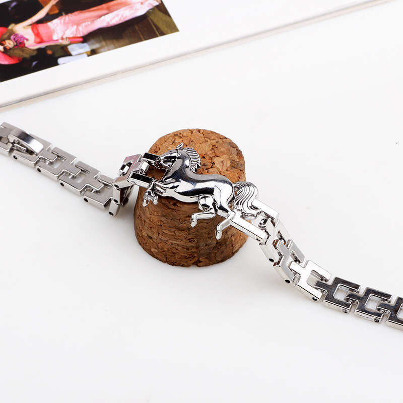 Temu minimalist and personalized galloping pony metal style watch buckle, bracelet, male high-end feeling