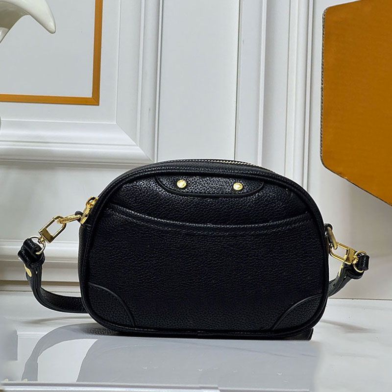 Retro 2025KLuxury Designer Classic Printed Black Crossbody Bag Fashionable Womens Genuine Leather Adjustable Shoulder Strap Mini Purse