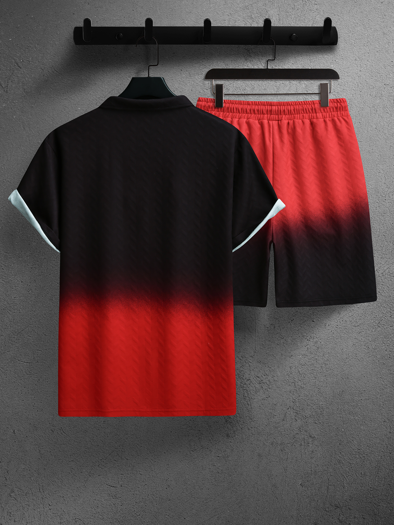 Men's Summer Business Basic Casual Simple Comfortable Texture Fabric Breathable Collar Short Sleeve Set