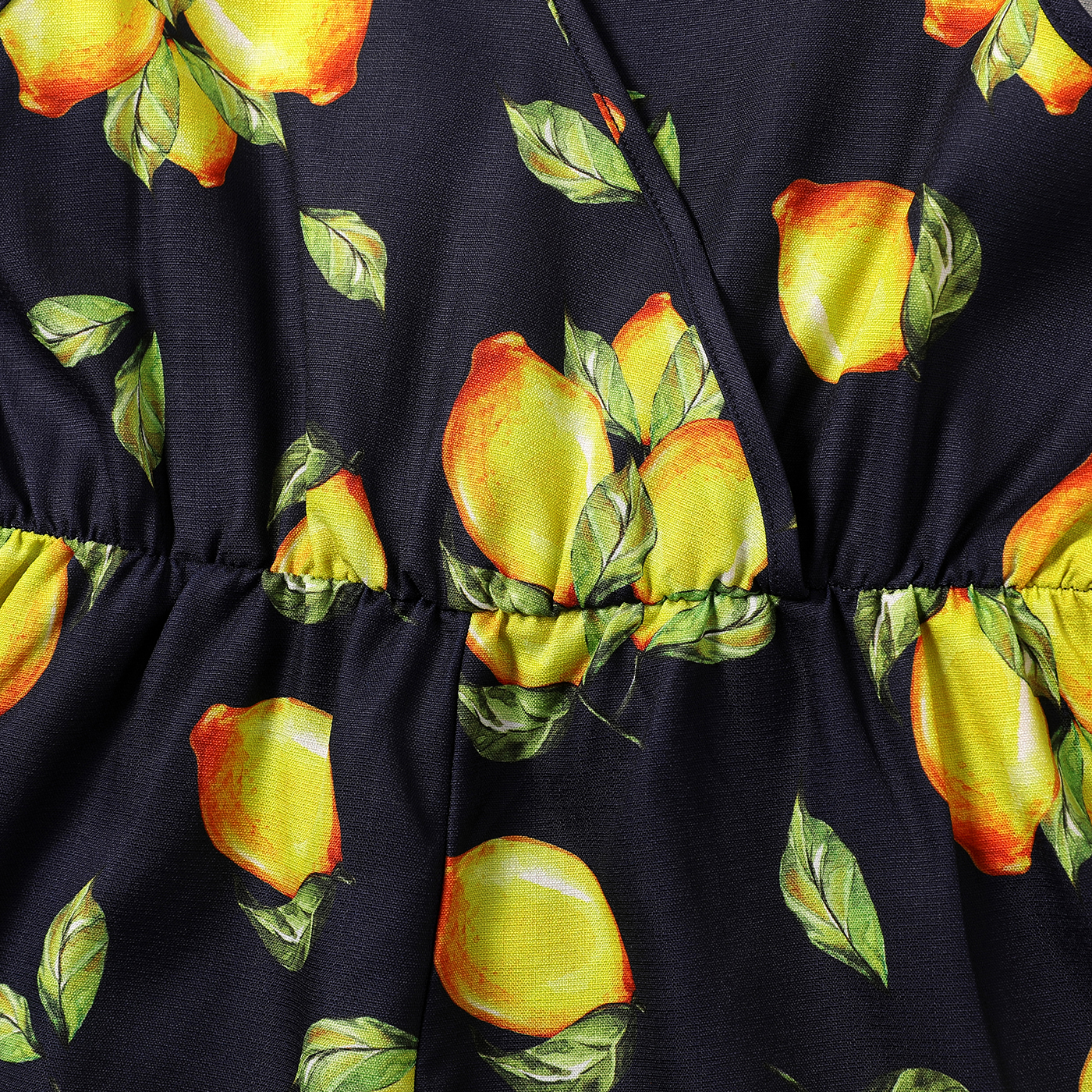 PatPat Kid Girl Lemon Print Surplice Neck Bowknot Design Sleeveless Rompers