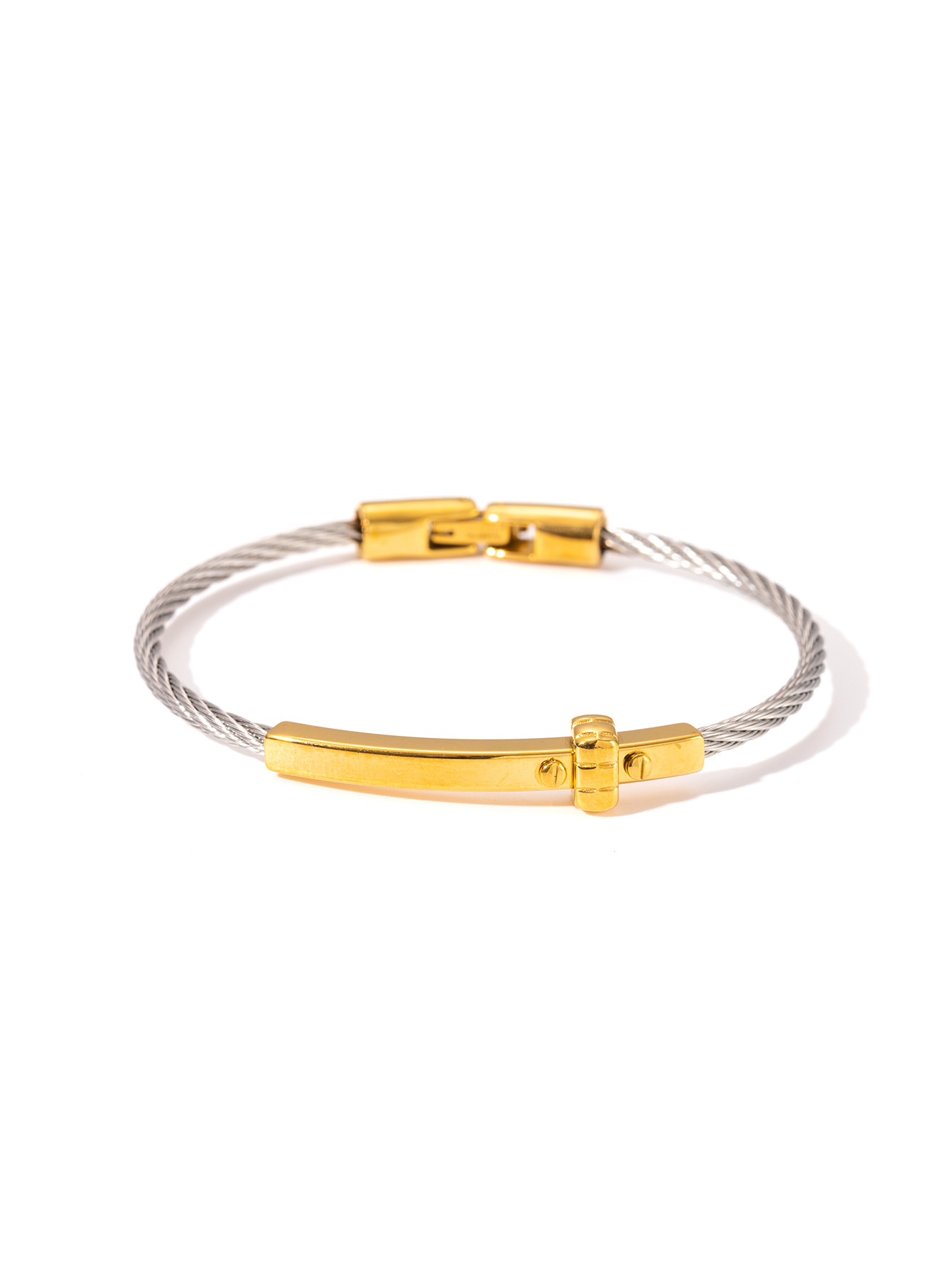 Gold Twist Bracelet European and American Style Adjustable Titanium Steel Bracelet designer bracelet women luxury jewelry gold mens bracelet silver br - view 7