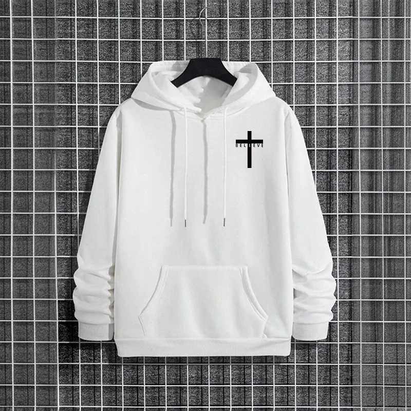 Jesus Christ Style Hoodies 2025 Fall Winter New Arrival Hooded Long Sleeve Sweatshirts Man Off Faith Lion Print Hoody Outerwear M251124