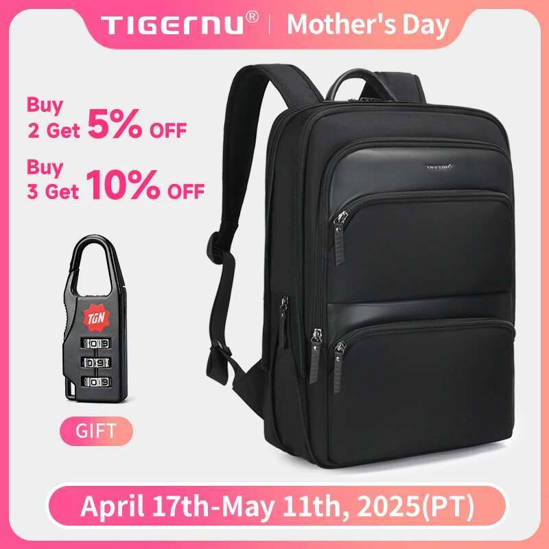 Lifetime Warranty Expandable Thin For Men Travel Back Pack Waterproof Male 15.6Inch Laptop Backpack Bag Mochila