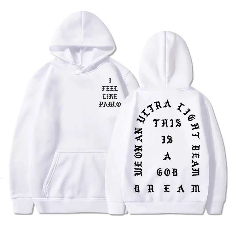 I Feel Like Pablo Hoodies Men Fashion Letter Graphic Printed Sweatshirts Women Cool Casual Harajuku Hooded Pullover Oversized M251124