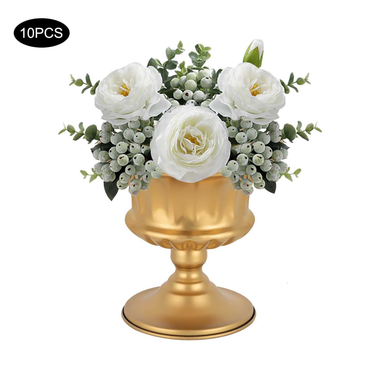 10 Gold Vases Floral Holders Flower Stand Wedding Centerpieces Vase Table Decorations C251124