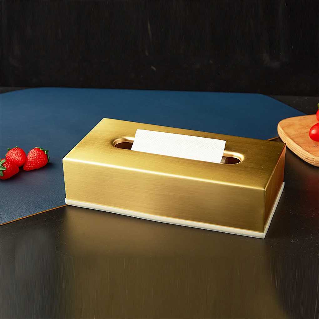 Stainless Steel Versatile Tissue Box Home Living Room Gold Light Luxury Style ins Napkin Box Suitable For Room Home Or OfficeM251124