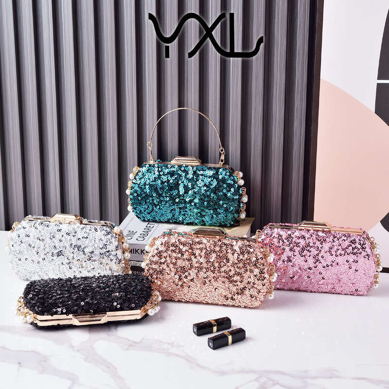 Dinner Bag New Sequin Dinner Pearl Sparkling Party Bag Evening Dress Handbag Fashionable Bag KQ