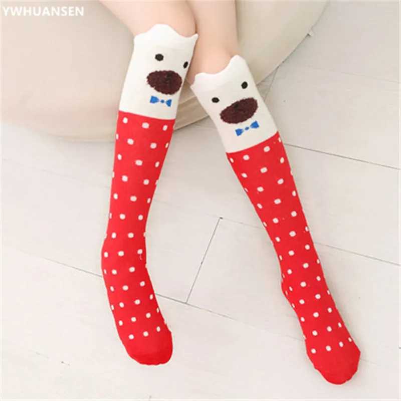 YWHUANSEN 1 Pair 2024 Girls Knee High SOCKS Animal Cotton Knit Over Calf SOCKS for Kids Teens Cute CHIldren SOCKS Spring G251124