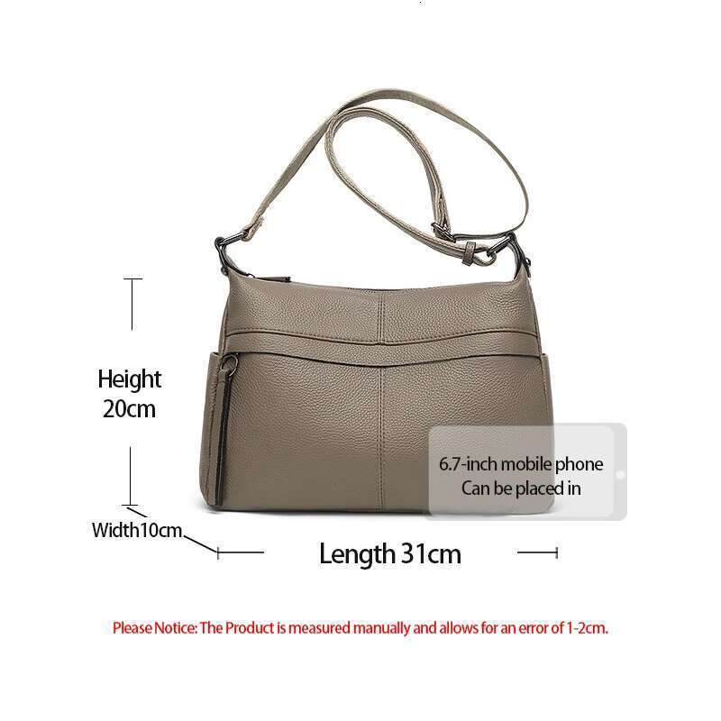 Top Cowhide Shoulder Women's Large Capacity Bucket Commuter Genuine Leather Crossbody Bag Fashion