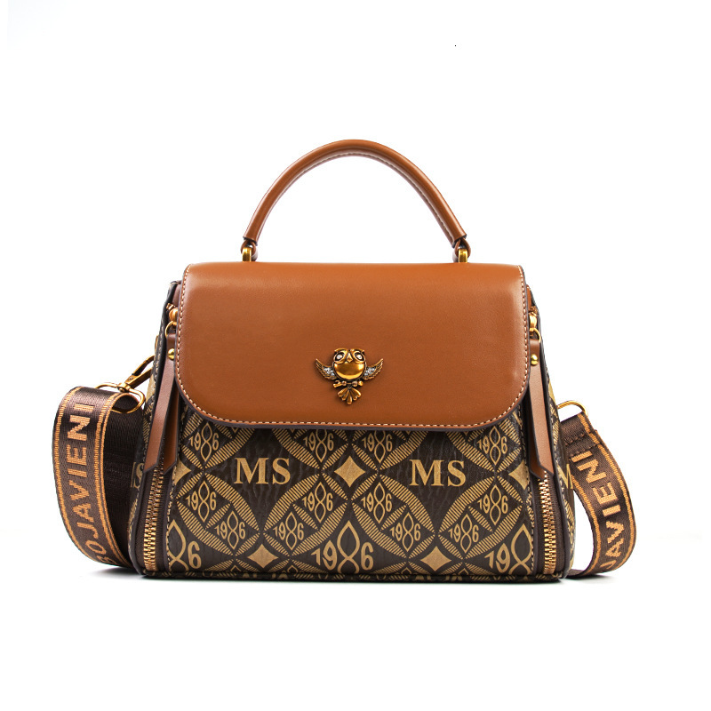 New Crossbody Fashion Printed Women S Handheld Small Square Large Capacity Single Shoulder Crossover Tote Bag