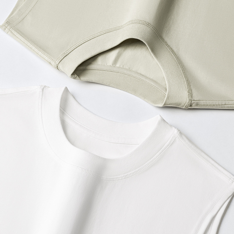 Summer 230G Ice Feel Cotton Solid Color Tank Top Sports And Fitness Cool White Sweatshirt For Men's Sleeveless T-Shirt luanyun