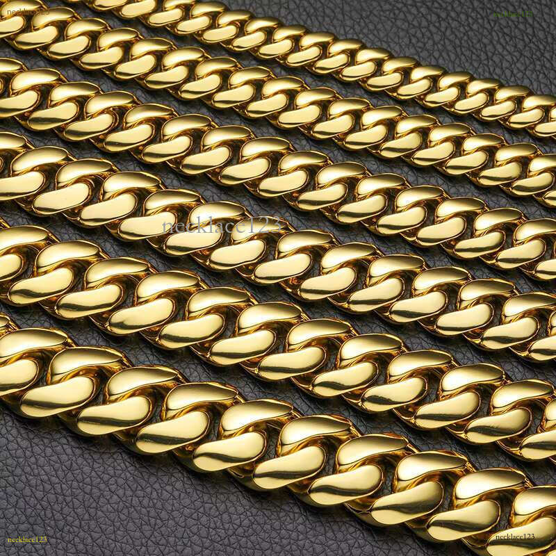Fashionable 10mm-14mm Cuban 14K gold-plated jewelry with gift box chain for men and women hip-hop bracelets, free delivery