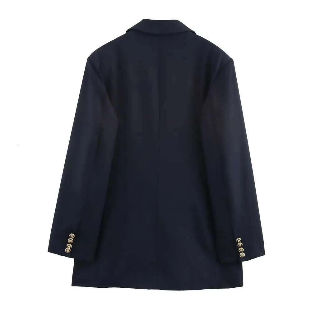 Designer Clothes ZBZA Women's Oversized Jacket Lapel Long Sleeve Double Breasted Front Pocket Blazer Spring And Summer New Casual Chic Outerwear