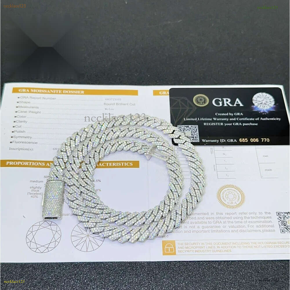 Top Designer Pendant For Men Fine Swan Pass Dia Watch Necklace Jewelry Sier 14Mm Cuban k Chain Moissanite 328