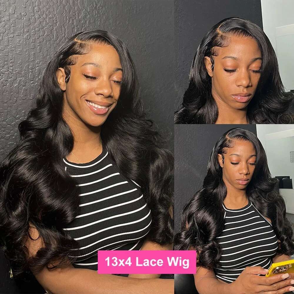 30Inch Body Wave 13X4 13X6 HD Front Human Hair Brazilian Lace Frontal Wigs Pre Plucked For Black Women